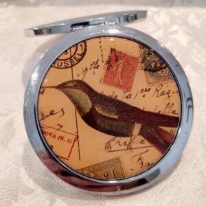 hummingbird ladies mirror compact