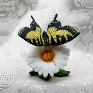 franklin mint tiger swallowtail and daisy flower butterfly