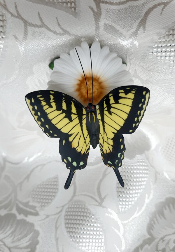 franklin mint tiger swallowtail and daisy flower butterfly