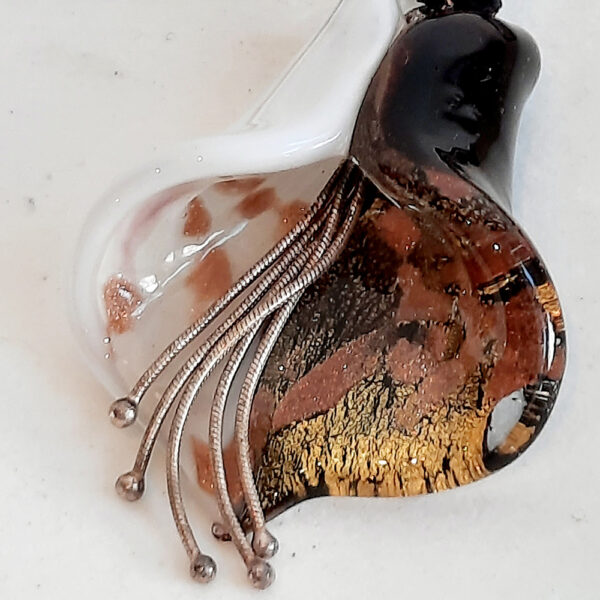 murano glass handcrafted lily pendant
