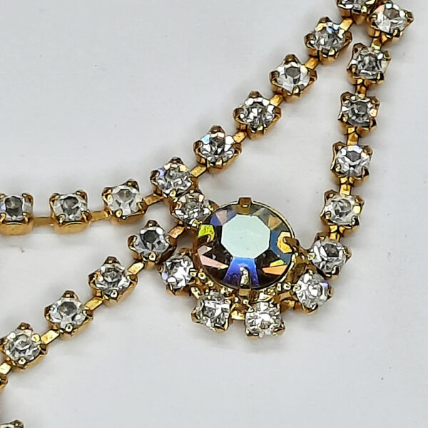 swag gold tone rhinestone and crystal necklace