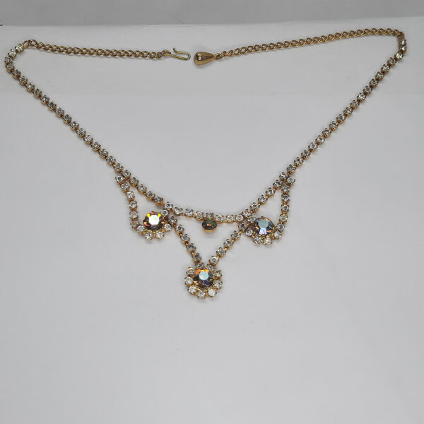 swag gold tone rhinestone and crystal necklace