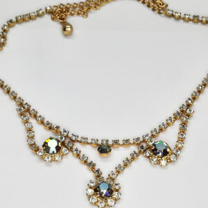 swag gold tone rhinestone and crystal necklace