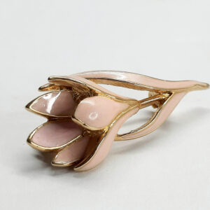 dusty pink crocus brooch