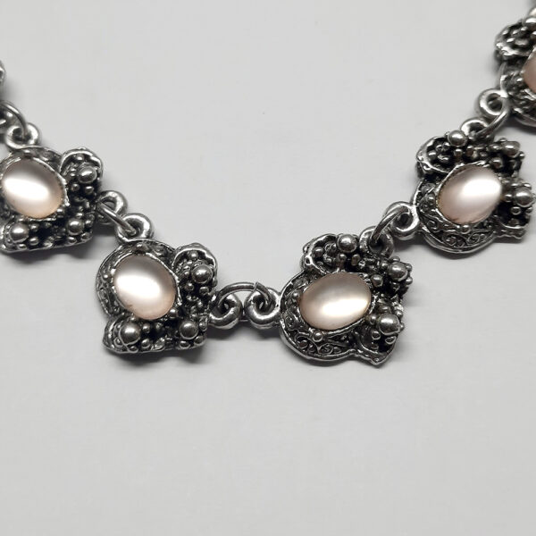 silver tone moonstone necklace
