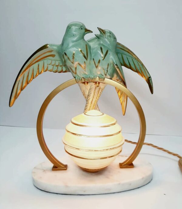 art deco swallow bird lamp