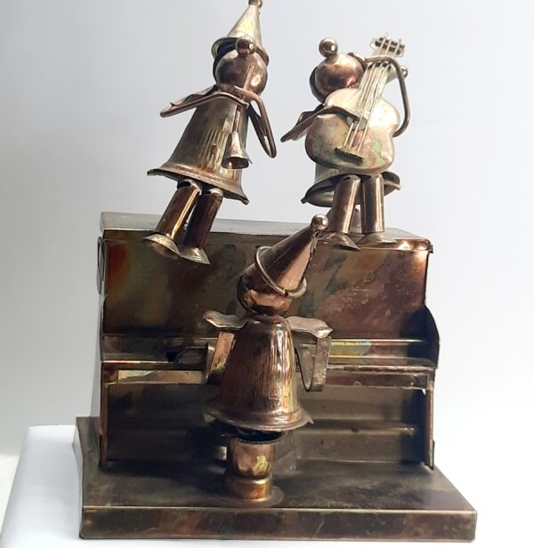 vintage copper music box trio