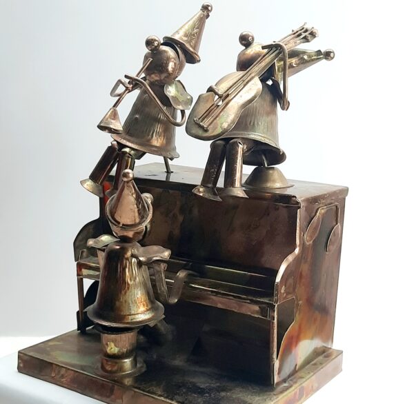 vintage copper music box trio