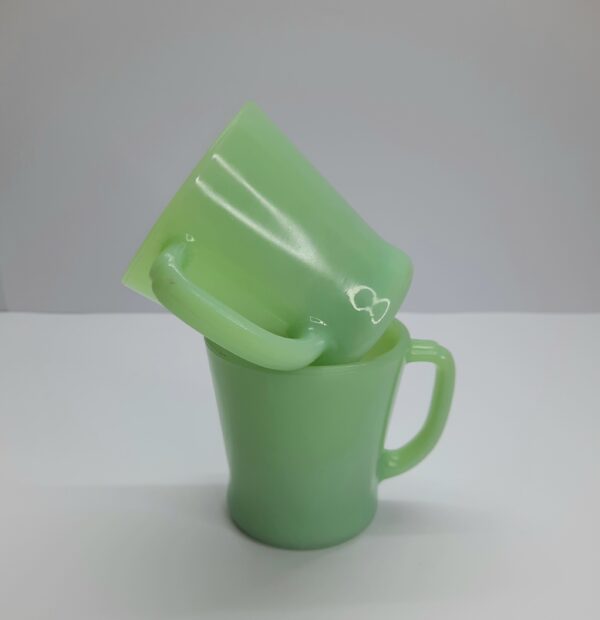vintage anchor hocking jade green coffee mugs