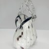 black and white art glass handbag vase