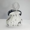 black and white art glass handbag vase