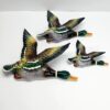 vintage set of 3 wall mallard flying ducks