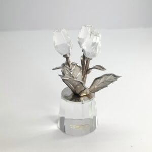 silver and crystal roses
