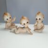 vintage set of 3 lefton bisque kewpie piano figurines