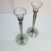 swedish orrefors smoked glass candle holders