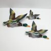 vintage set of 3 wall mallard flying ducks
