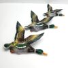 vintage set of 3 wall mallard flying ducks