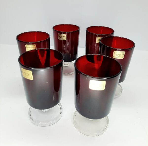 set of 6 luminarc ruby stemmed glasses