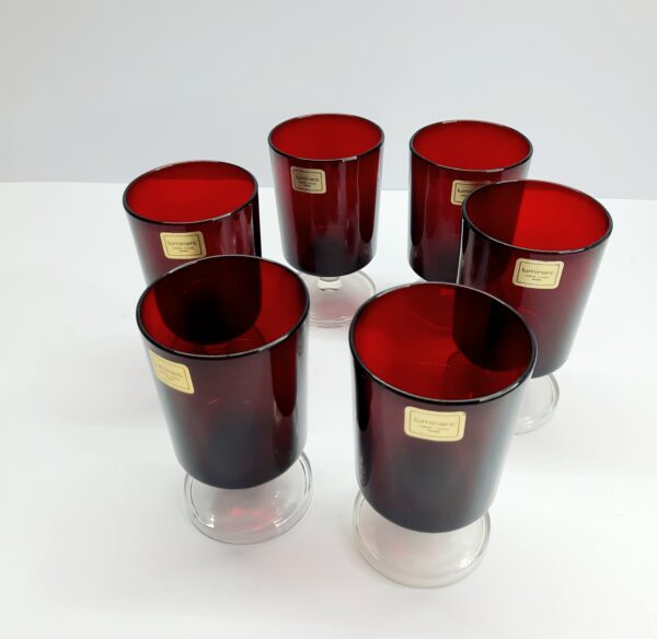set of 6 luminarc ruby stemmed glasses