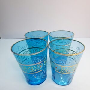delicate hand enameled victorian glass set