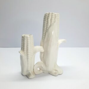 faux bois chinoiserie specimen corn bud vase