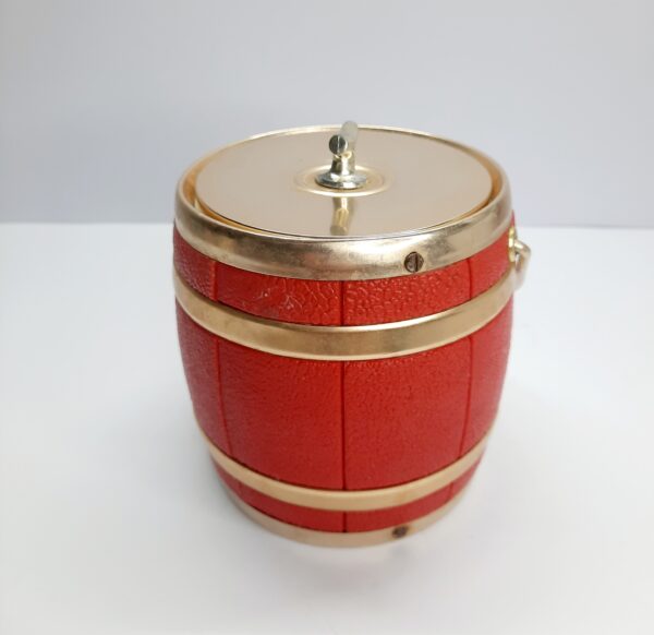 small red and gold retro ice bucket