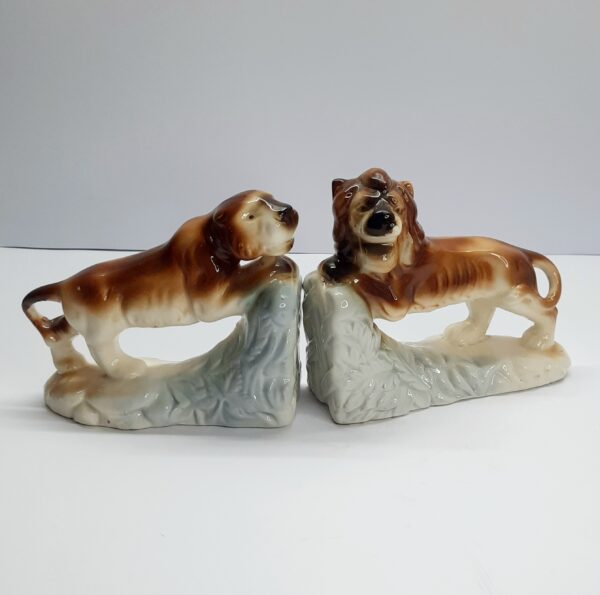 vintage lion and lioness bookends