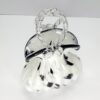 black and white art glass handbag vase