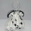 black and white art glass handbag vase