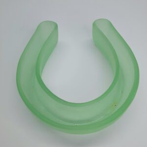 satin green uranium horseshoe glass trough