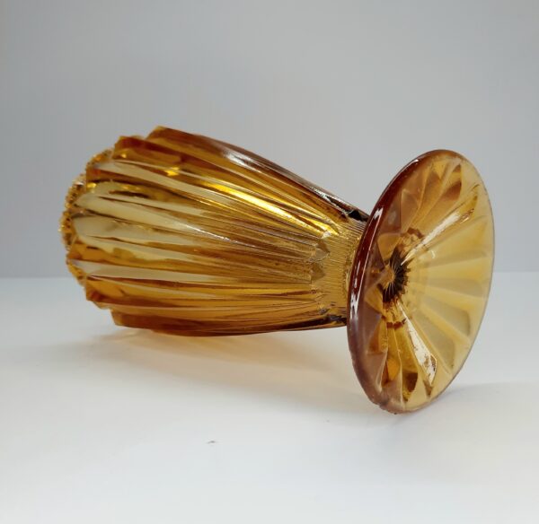 large amber acc glass co fans vase