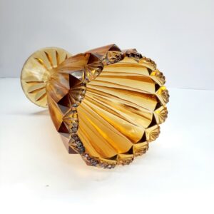 large amber acc glass co fans vase
