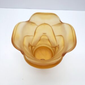 large art deco acc glass co frosted petals vase