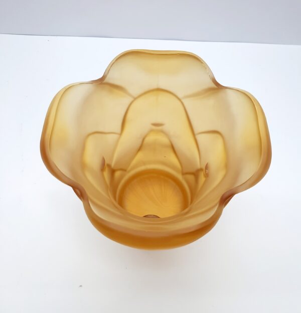 large art deco acc glass co frosted petals vase