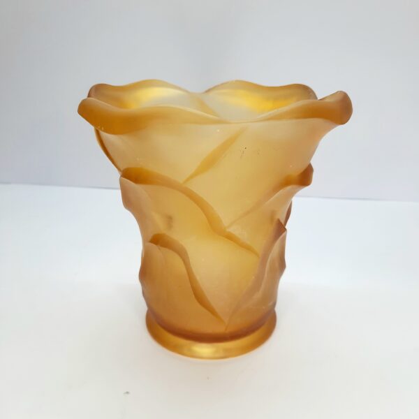 large art deco acc glass co frosted petals vase