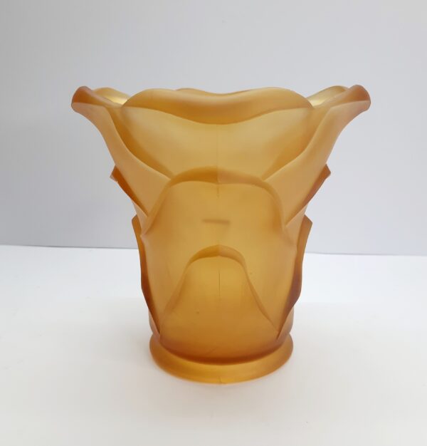 large art deco acc glass co frosted petals vase