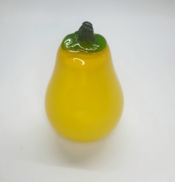 murano style art glass yellow pear