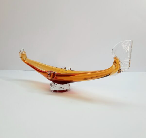 modern art glass venetian gondola dish