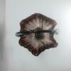 deep brown ruffled edge art glass basket