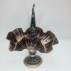 deep brown ruffled edge art glass basket