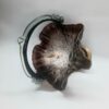 deep brown ruffled edge art glass basket