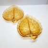 english bagley amber divided leaf plate