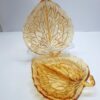 english bagley amber divided leaf plate
