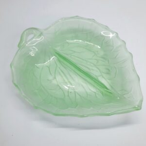 english bagley green frosted divided leaf plate