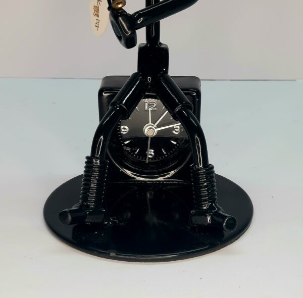 novelty metal art fisherman alarm clock