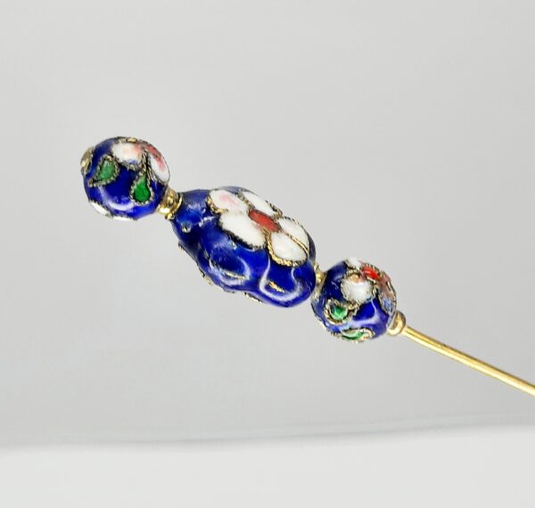 vintage ladies enamel cloisonne hat pin