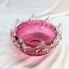 cranberry optical ribbed sugar bowl