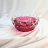 cranberry optical ribbed sugar bowl
