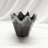 vintage murano pulled art glass black and gold sparkle vase