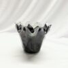vintage murano pulled art glass black and gold sparkle vase